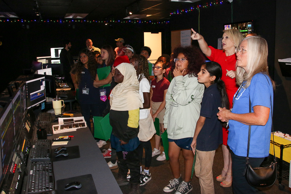 Students tour the control room
